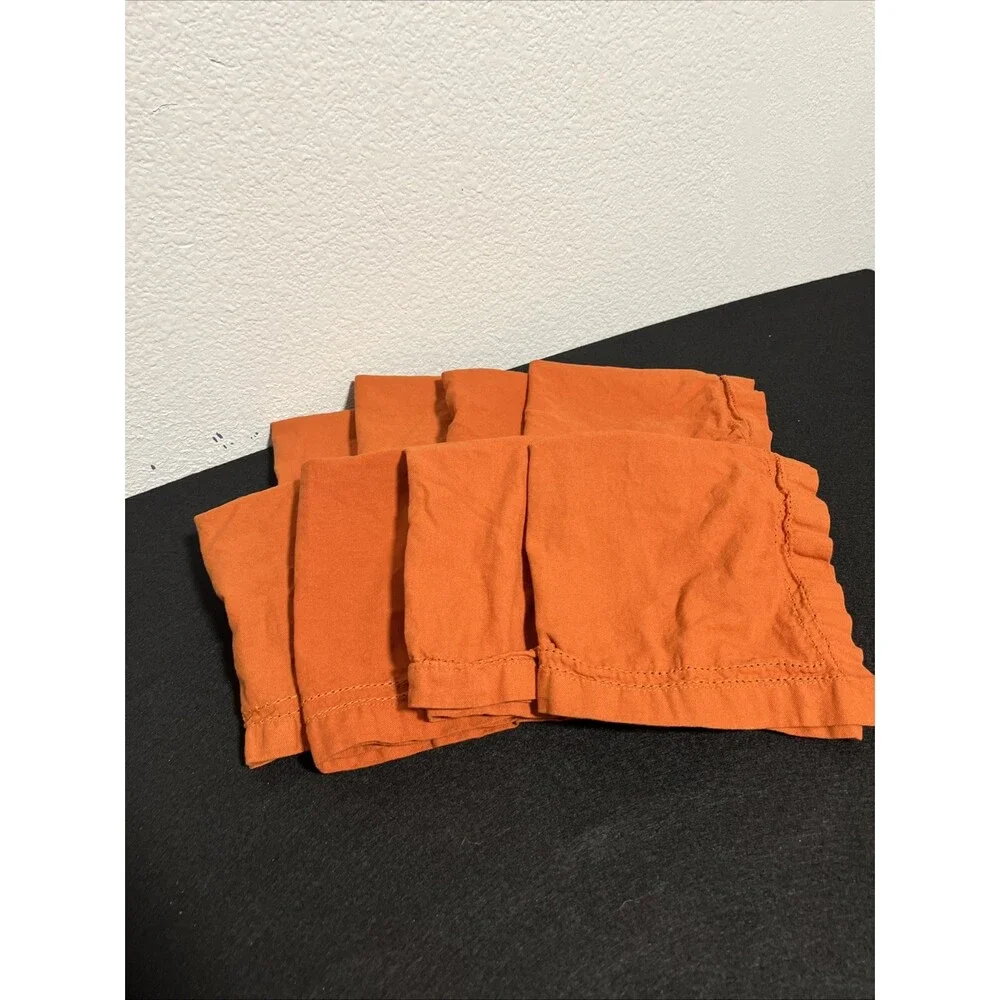 Set Of 8 Vintage Placements Burnt Orange Ruffles Ruffled Reversible Fall